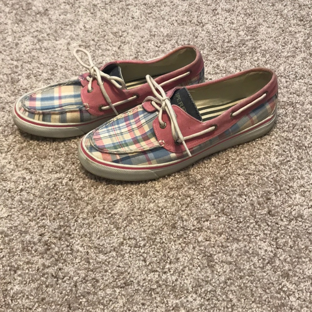 Plaid Sperry boat shoes